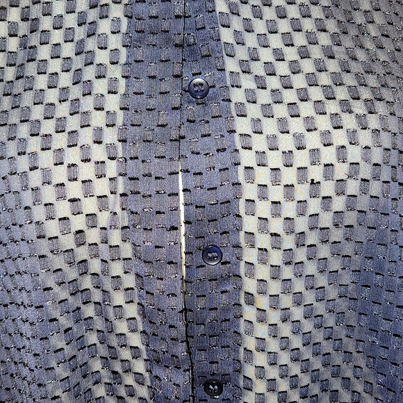 H&M~ Sheer Navy Blue Blouse Size 14 - Picture 7 of 8